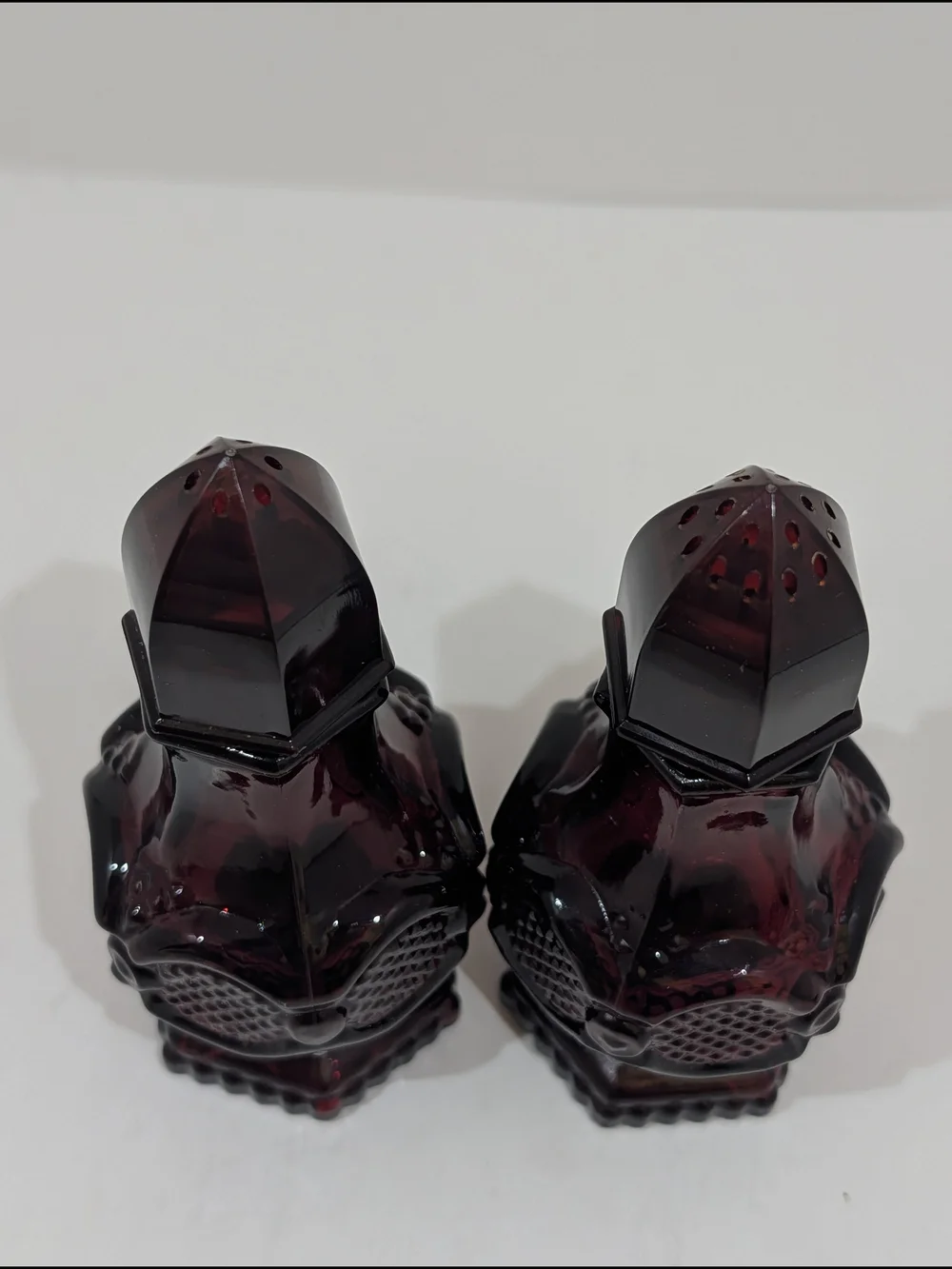 Sold Avon Cape Cod Red Glass Salt and Pepper Shakers - Vintage-Style Home Accent
